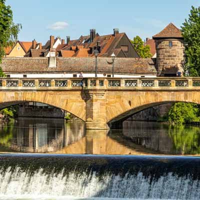 Der Fluss Pegnitz in Nürnberg